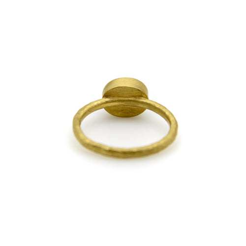 Bague 56 Bague artisanale - Cabochon turquoise persane en or 24K 58 Facettes A20077