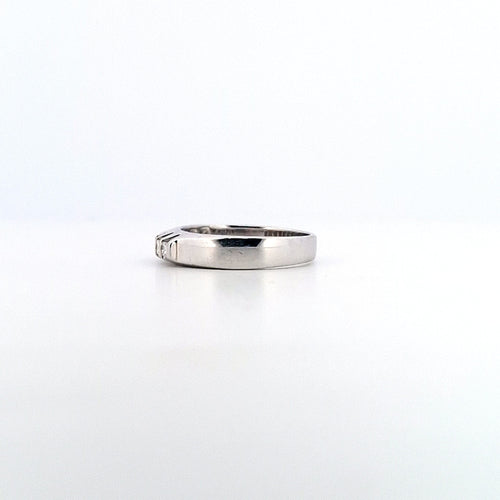 Bague 53 Bague demi-alliance en or blanc 18 ct avec 7 diamants 58 Facettes
