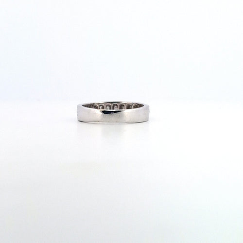 Bague 53 Bague demi-alliance en or blanc 18 ct avec 7 diamants 58 Facettes
