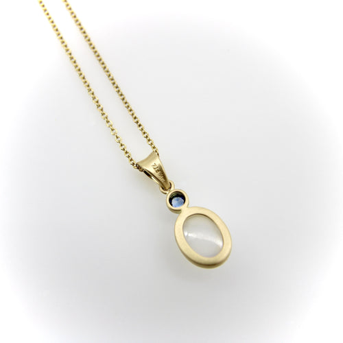 Pendentif Pendentif - Cabochon de pierre de lune et saphir en or 14k 58 Facettes A20079