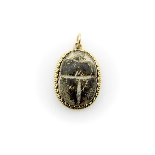 Pendentif Pendentif scarabée en faïence - Revival égyptien en or 14K 58 Facettes A2007A
