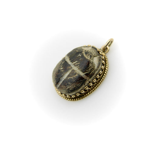 Pendentif Pendentif scarabée en faïence - Revival égyptien en or 14K 58 Facettes A2007A