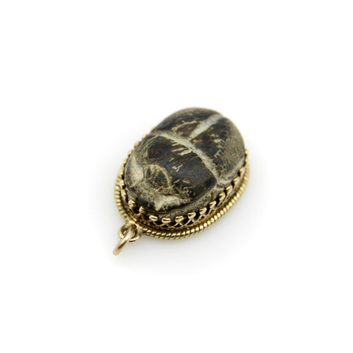Pendentif Pendentif scarabée en faïence - Revival égyptien en or 14K 58 Facettes A2007A