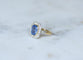 Bague 53 Bague Pompadour de fiançailles saphir de Ceylan et diamants en or jaune 18 kt 58 Facettes