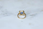 Bague 53 Bague Pompadour de fiançailles saphir de Ceylan et diamants en or jaune 18 kt 58 Facettes