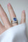 Bague 53 Bague Pompadour de fiançailles saphir de Ceylan et diamants en or jaune 18 kt 58 Facettes