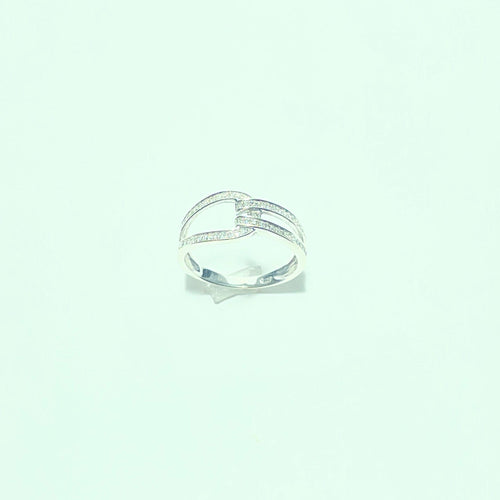 Bague 54 Bague en or blanc 18 carats pavée de diamants 58 Facettes 260077