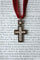 Pendentif Croix ancienne - Pendentif en or jaune 18 ct, argent, diamants et émail noir 58 Facettes