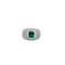 Bague 53.5 Bague en or blanc 18 ct avec émeraude et diamants 58 Facettes
