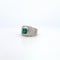 Bague 53.5 Bague en or blanc 18 ct avec émeraude et diamants 58 Facettes