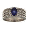 Bague 55 Bague à bandes en or blanc avec saphir 1,16 ct et diamants 58 Facettes G3899