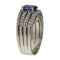 Bague 55 Bague à bandes en or blanc avec saphir 1,16 ct et diamants 58 Facettes G3899