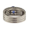 Bague 55 Bague à bandes en or blanc avec saphir 1,16 ct et diamants 58 Facettes G3899