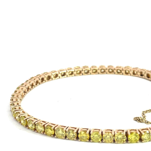 Bracelet Bracelet tennis en or jaune 14 carats et diamants fancy yellow 58 Facettes UN0134