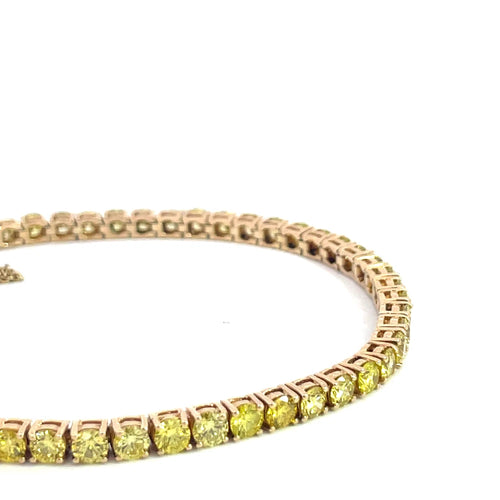 Bracelet Bracelet tennis en or jaune 14 carats et diamants fancy yellow 58 Facettes UN0134