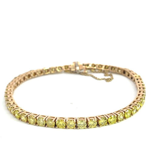 Bracelet Bracelet tennis en or jaune 14 carats et diamants fancy yellow 58 Facettes UN0134