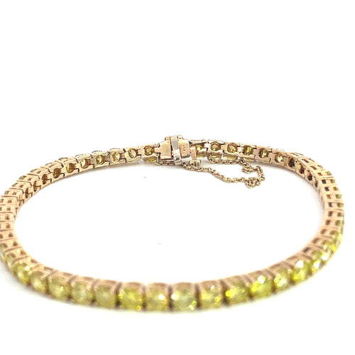 Bracelet Bracelet tennis en or jaune 14 carats et diamants fancy yellow 58 Facettes UN0134