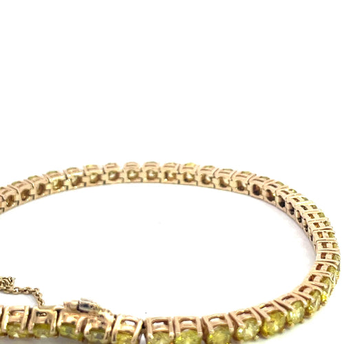 Bracelet Bracelet tennis en or jaune 14 carats et diamants fancy yellow 58 Facettes UN0134