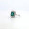 Bague 54 Bague - en or blanc 18 ct avec émeraude et diamants 58 Facettes