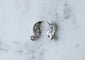 Boucles d'oreilles Boucles d’oreilles rétro plume en or blanc 18 ct, platine et diamants 58 Facettes