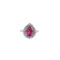 Bague 55 Bague en or blanc 18 K avec tourmaline rose et diamants 58 Facettes
