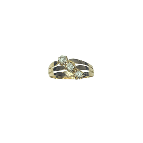 Bague 50 Bague trois diamants en or jaune 18 carats 58 Facettes 260047
