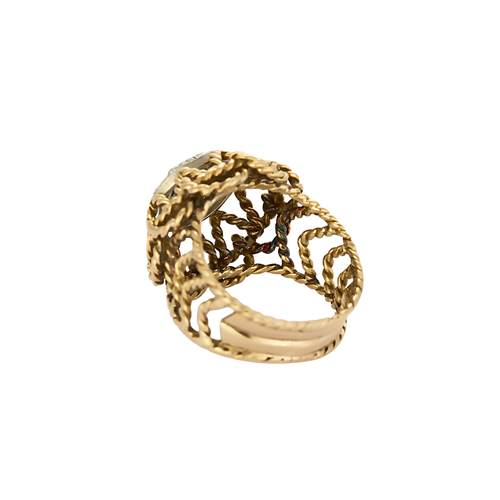 Bague 56 Bague vintage en or jaune 18 carats et diamants 58 Facettes BO/250033