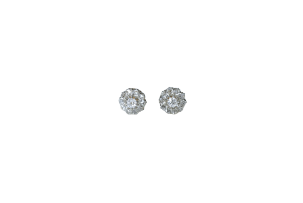 Boucles d'oreilles Boucles d’oreilles marguerite en or rose 18 ct et platine, diamants 58 Facettes