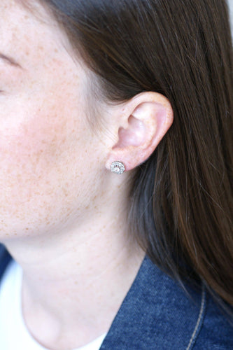Boucles d'oreilles Boucles d’oreilles marguerite en or rose 18 ct et platine, diamants 58 Facettes