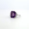 Bague 50 Bague en or blanc 18 kt avec améthyste et diamants 58 Facettes