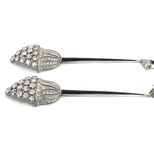 Boucles d'oreilles Art déco - Boucles d’oreilles cascade en platine et diamants 58 Facettes UN0074