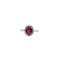 Bague 59 Bague en or blanc 18 K avec rubis et diamants naturels 58 Facettes