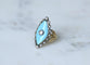 Bague 56 Bague marquise ancienne en or jaune 18 ct, diamant et pâte de verre 58 Facettes