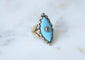 Bague 56 Bague marquise ancienne en or jaune 18 ct, diamant et pâte de verre 58 Facettes