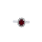 Bague 56 Bague en or blanc 18 carats avec rubis et diamants 58 Facettes