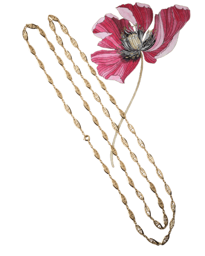 Collier Chaîne ancienne à maille filigranée en or jaune 58 Facettes A11988