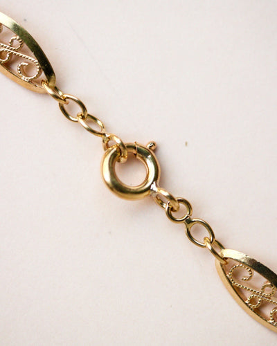 Collier Chaîne ancienne maille filigranée en or jaune 750 58 Facettes A11988