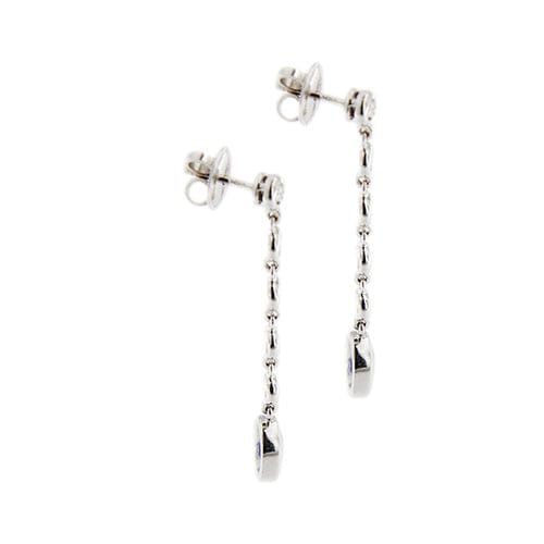Boucles d'oreilles Boucles d’oreilles pendantes - Or blanc 18 ct, diamants et saphirs 58 Facettes 39731