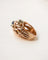 Bague 53.5 Bague cocktail 1950 en or rose et blanc 18K avec saphir 58 Facettes A11834