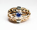 Bague 53.5 Bague cocktail 1950 en or rose et blanc 18K avec saphir 58 Facettes A11834