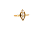 Bague 53 Bague navette en or jaune 18 carats et perles de culture 58 Facettes 3904
