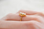Bague 53 Bague navette en or jaune 18 carats et perles de culture 58 Facettes 3904