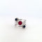Bague 57 Bague - Or blanc 18 K avec rubis et diamants 58 Facettes