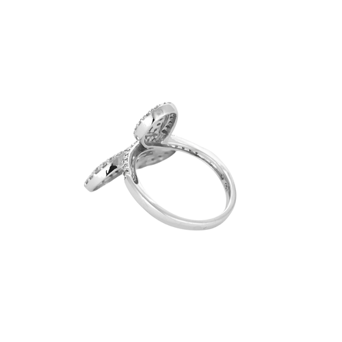 Bague 54 Bague Trèfle en or blanc 18 carats et diamants 58 Facettes BO/250023