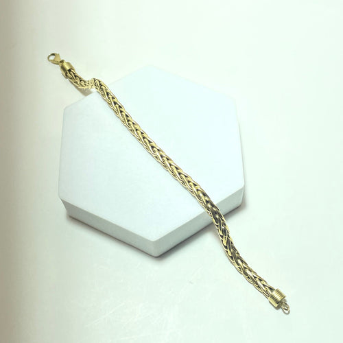 Gourmette tressée en or jaune 18 carats 10,40 g 58 Facettes 260048