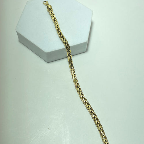 Gourmette tressée en or jaune 18 carats 10,40 g 58 Facettes 260048