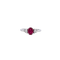 Bague 55 Bague classique - Rubis ovale et diamants en or blanc 18 kt 58 Facettes
