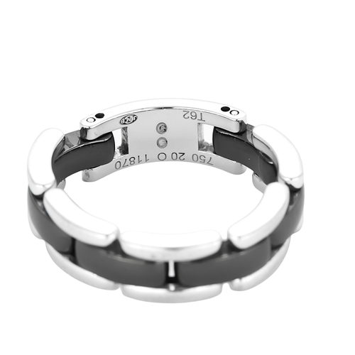 Bague 65 Chanel Ultra - Bague homme en or blanc 18 carats et céramique noire 58 Facettes BO/250020