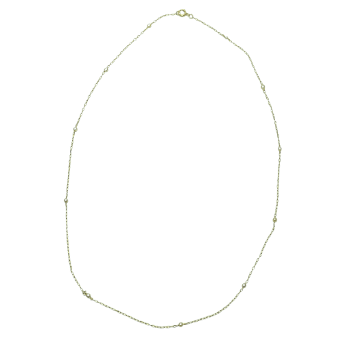 Collier Chaîne - Chaîne en or jaune 18 carats avec perles 58 Facettes 260038