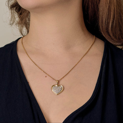 Pendentif Pendentif cœur en deux ors 18 carats et diamants 58 Facettes BO/250027
